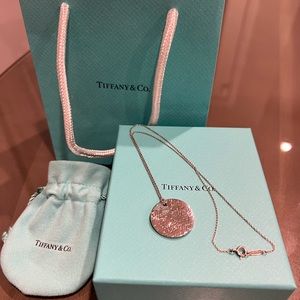 Tiffany & Co. Fifth Avenue New York Notes Round Circle Necklace , Silver, 16"